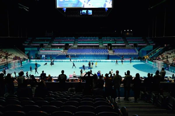 indoor sports arena crowd